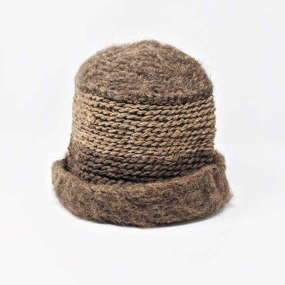 Azerbaijan 100% wool vintage winter knitted hat - brown - Picture 1 of 5